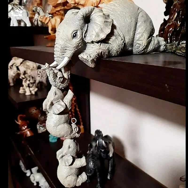 3 Pcs/set Cute Elephant Hug Baby Doll Resin Handicraft Decoration Home Decor Gift Decorative Figurines Miniatures Accessories - Profi-Group