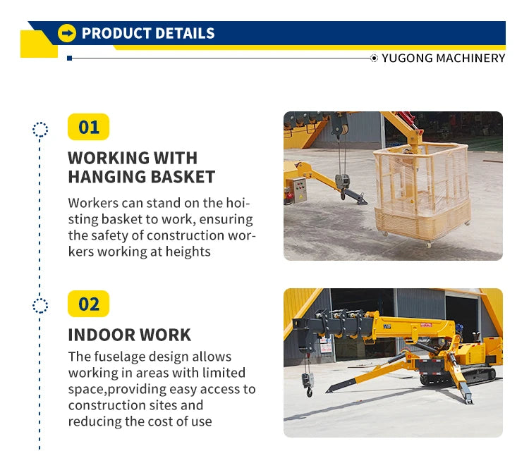 Spider Crane 1T 3T 5T Electric Mini Spider Crane Hydraulic Telescopic Boom Crawler Lifting Equipment for Building Industrial Use Profi-Group