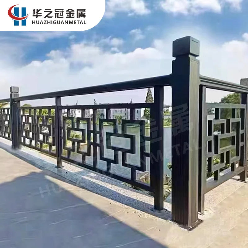 Chinese antique aluminum alloy balcony guardrail aluminum art villa terrace