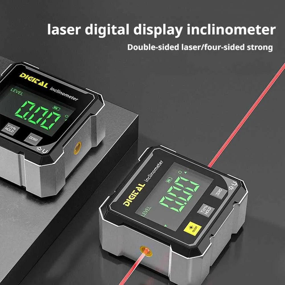 4-Side Magnetic Digital Angle Gauge With Laser Electronic Protractor Horizontometer Inclinometer Angle Ruler Slope Measuring Profi-Group