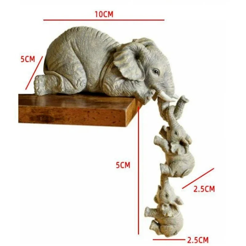 3 Pcs/set Cute Elephant Hug Baby Doll Resin Handicraft Decoration Home Decor Gift Decorative Figurines Miniatures Accessories - Profi-Group