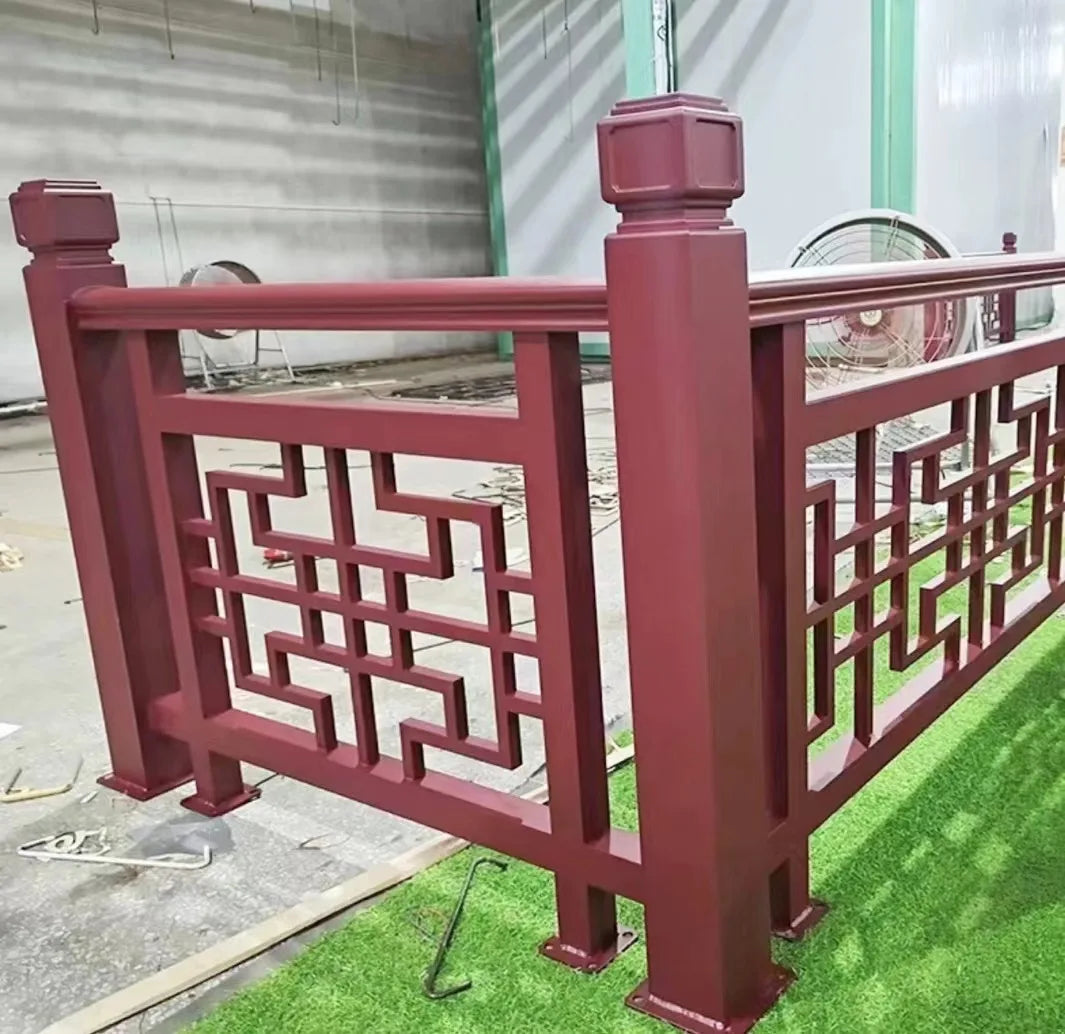 Chinese antique aluminum alloy balcony guardrail aluminum art villa terrace