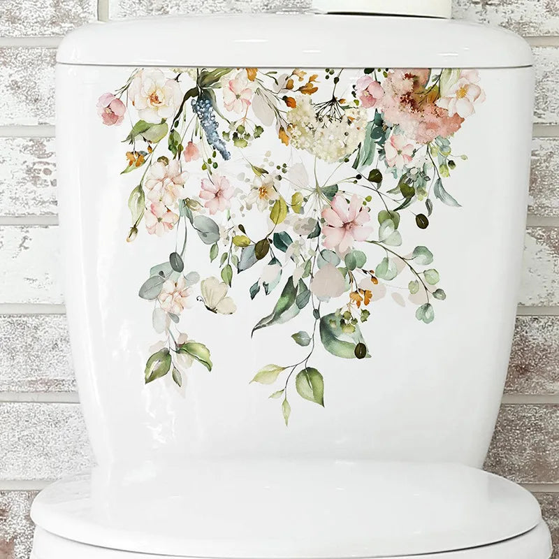 Green Plant Leaves Bathroom Toilet Sticker WC - Profi-Group