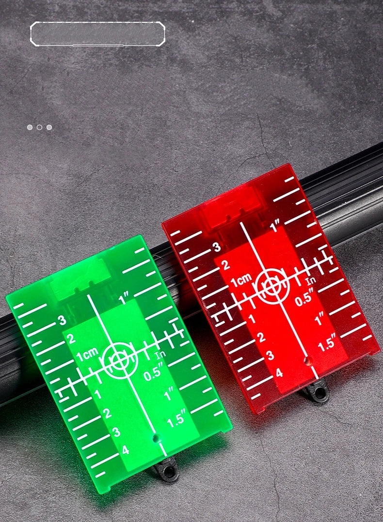 Laser Level Target Board Red/Green Line Beam Distance Plate Inch/cm Leveling Board Tool Hanging On Wall & Floor