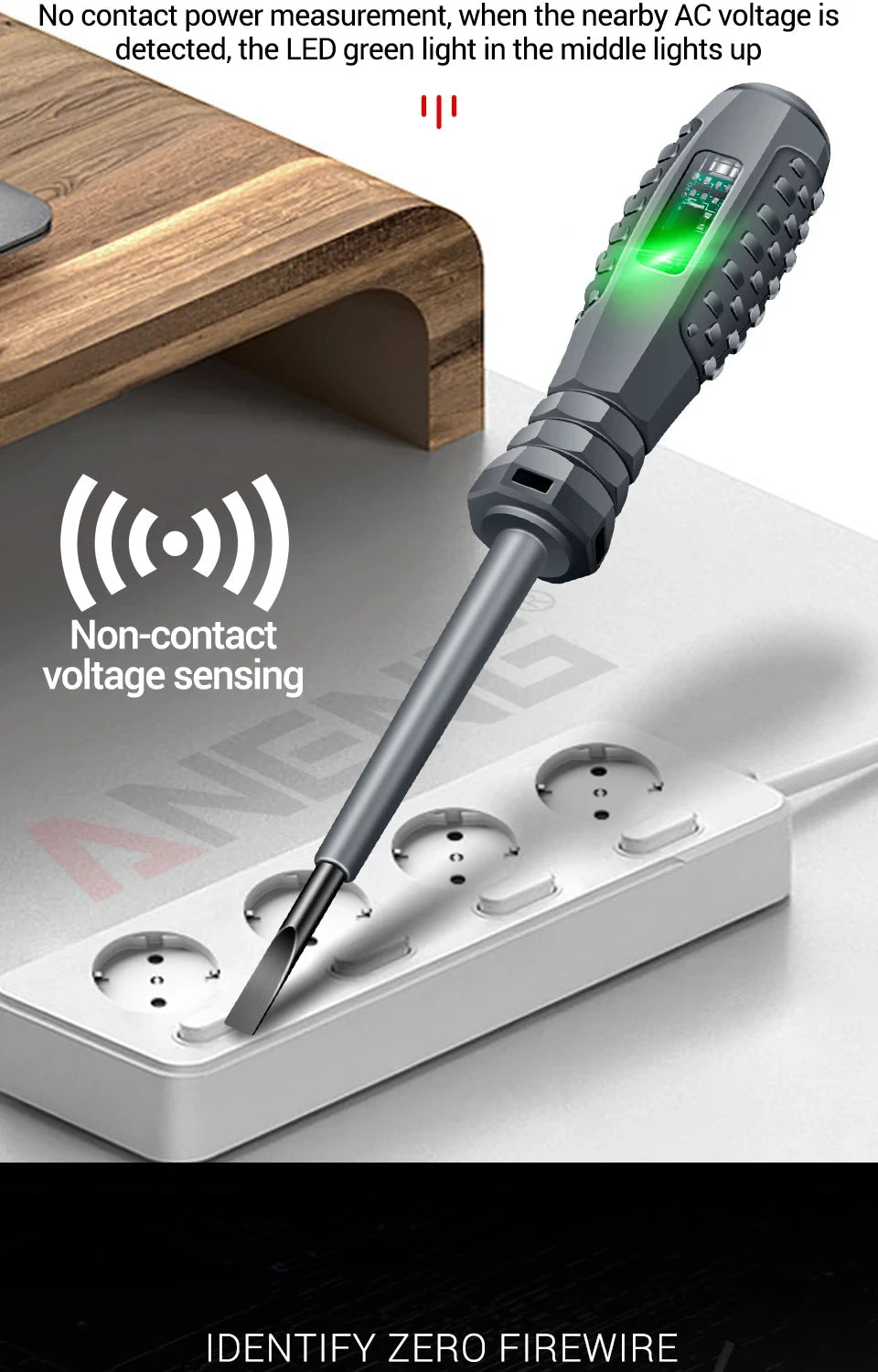 Multifunctional Electrician Test Screwdriver AC Non-contact Induction Test Pen Voltage Tester 70-600V Red Green Induction Lights Profi-Group
