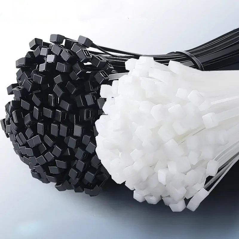 1000/100Pcs Nylon Cable Ties Self-locking Cord Ties Straps Adjustable Cables Fastening Loop Home Office Wire Zip Ties Wholesale Profi-Group