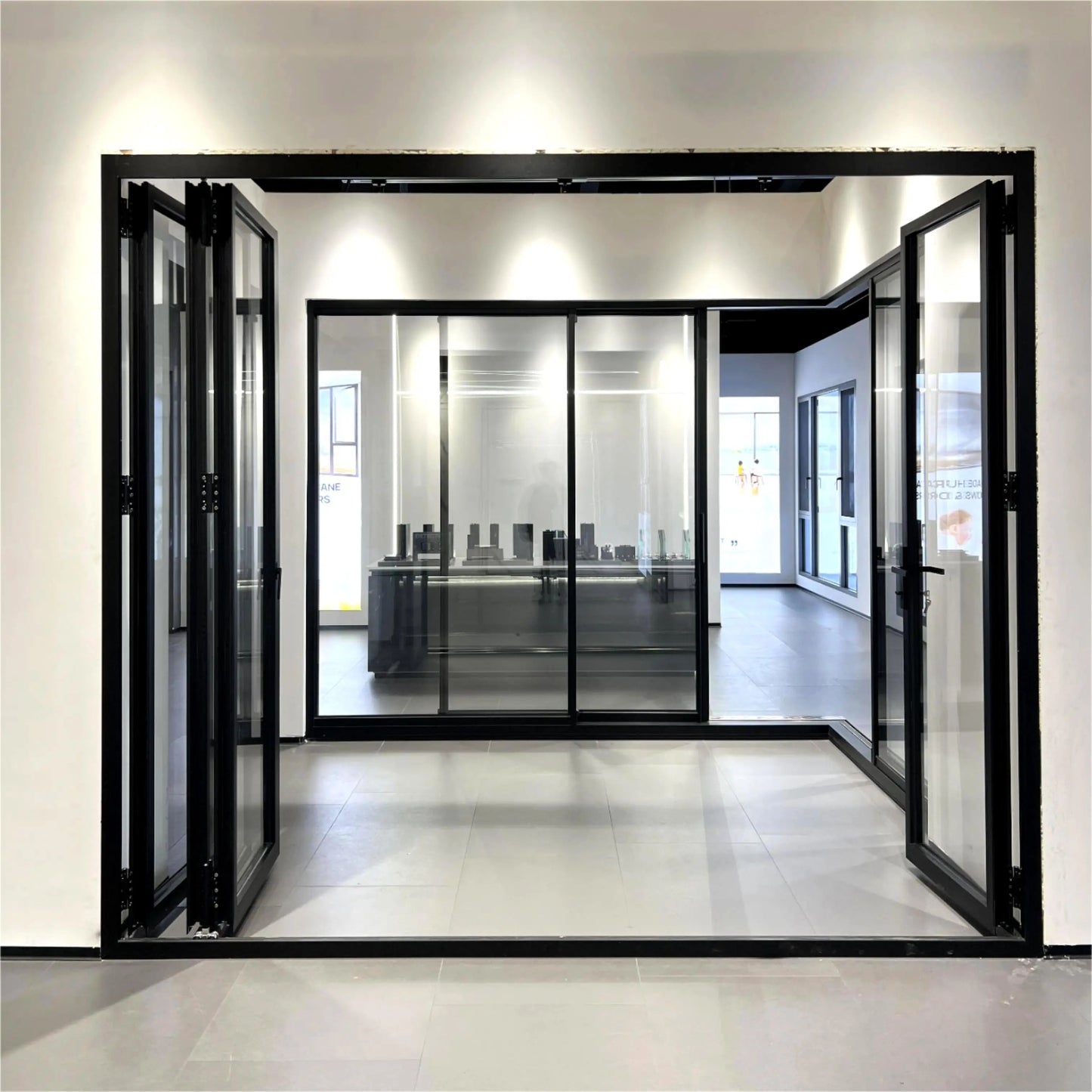New Modern Style Folding Door for House Thermal Break Aluminum Accordion Type Folding Door Villa Entrance Door Double Glazing