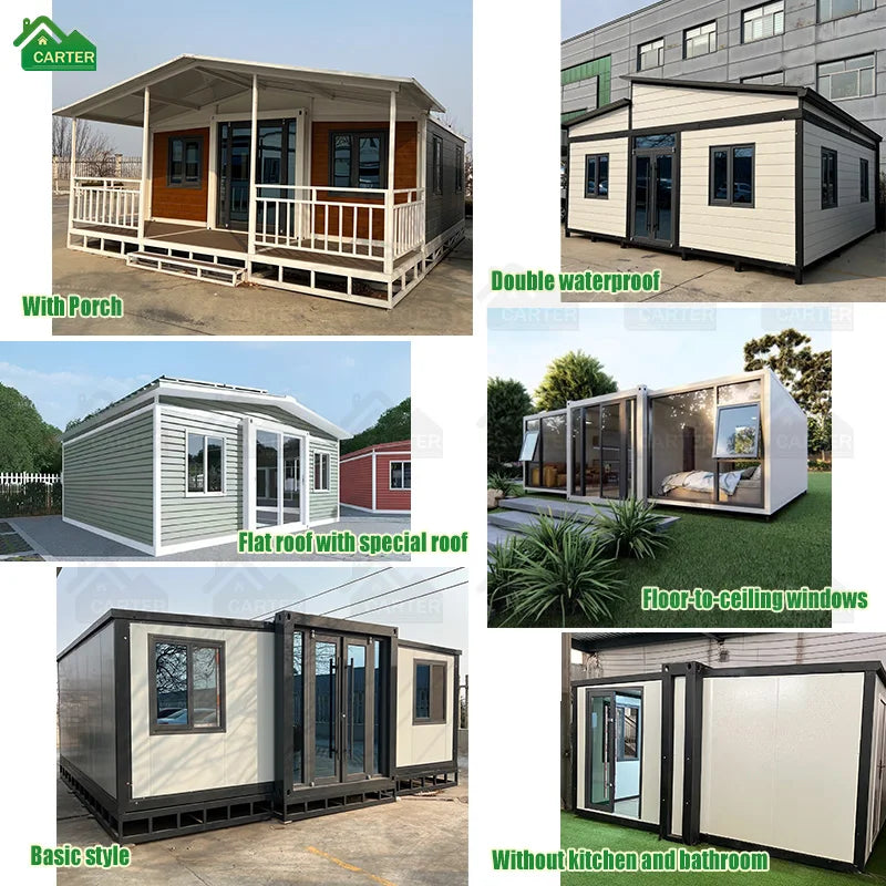 YG 2-6 Bedrooms Full Bathroom Second Floor Duplex Room Steel Folding 20ft 30ft 40ft Extendable Container House Profi-Group