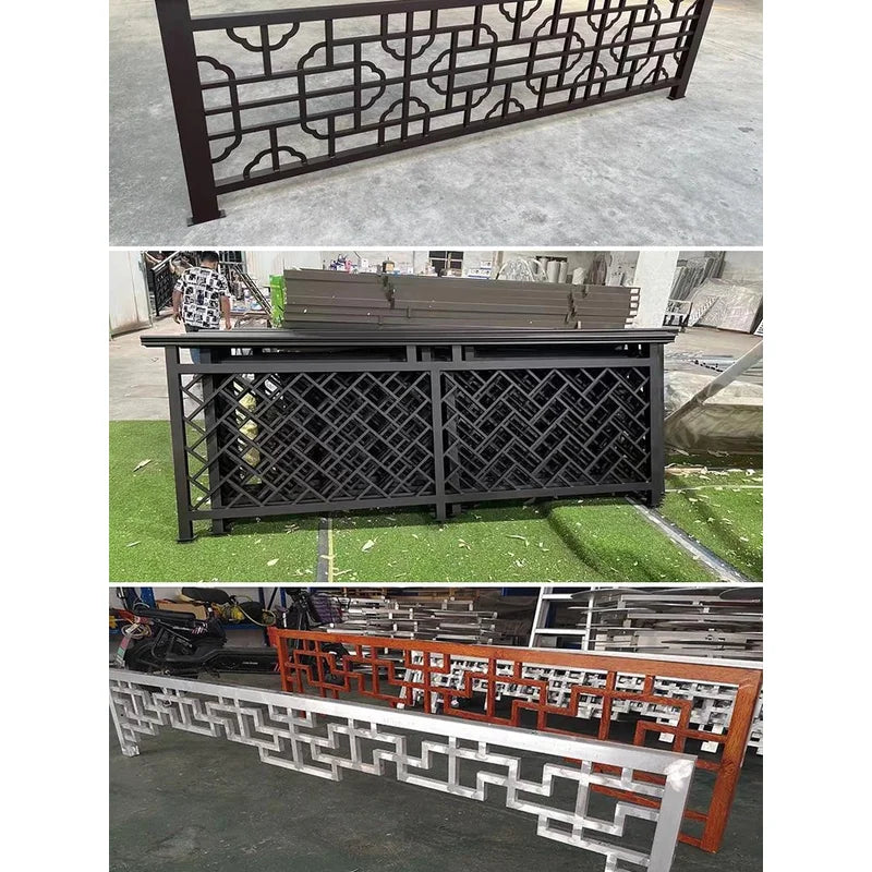 Chinese antique aluminum alloy balcony guardrail aluminum art villa terrace