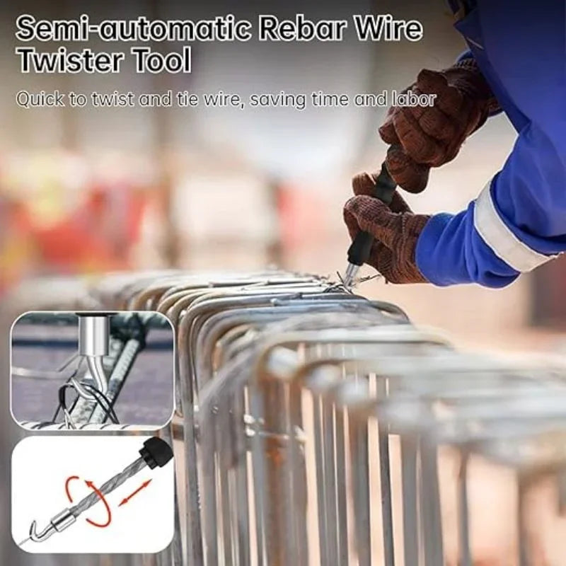 2024 New Semi-Automatic Rebar Tying Machine Wire Knoting Pliers Straight Pull Bar Binding Hook Construction Site Winding Tool - Profi-Group