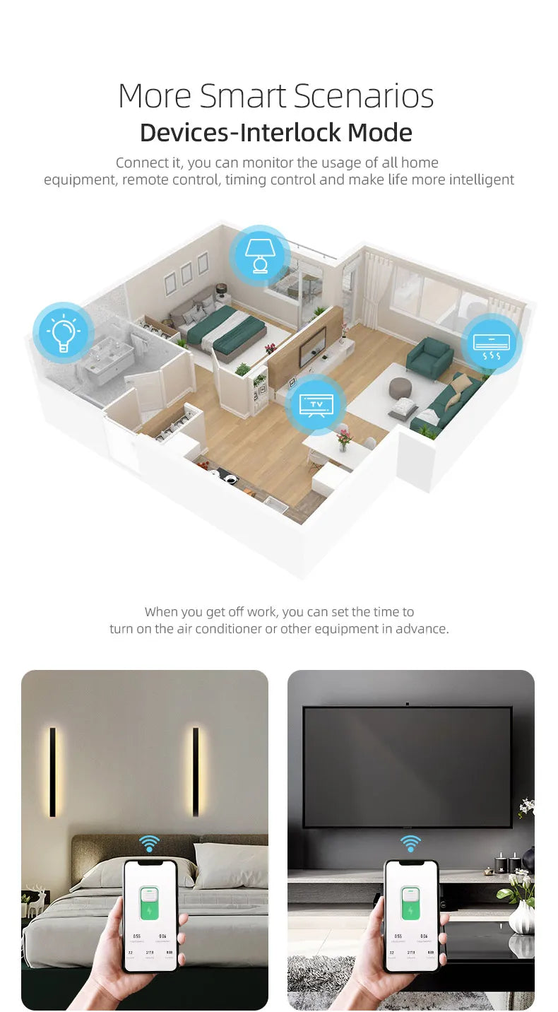 TUYA WIFI Smart Circuit Breaker Power Metering 1P 63A DIN Rail for Smart Home wireless Remote Control Smart Switch by APP TONGOU Profi-Group