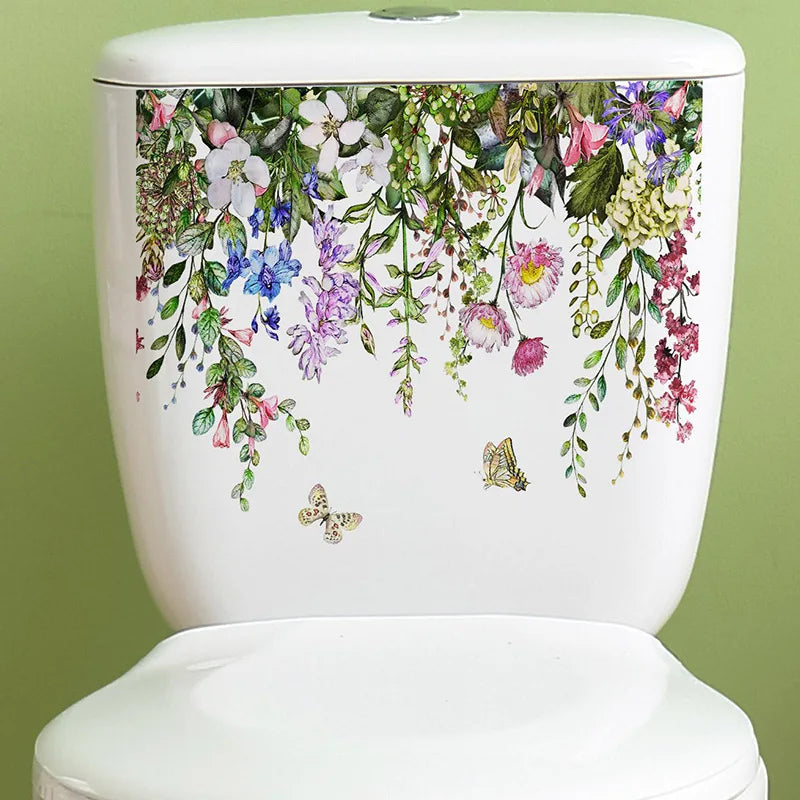 Green Plant Leaves Bathroom Toilet Sticker WC - Profi-Group