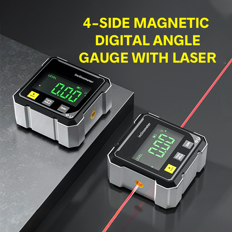 4-Side Magnetic Digital Angle Gauge With Laser Electronic Protractor Horizontometer Inclinometer Angle Ruler Slope Measuring Profi-Group