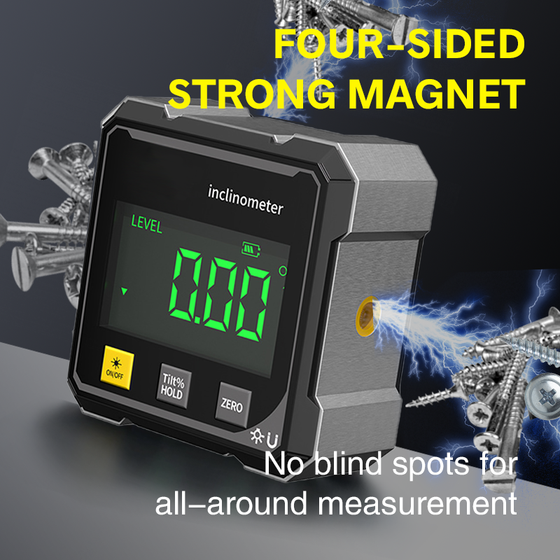 4-Side Magnetic Digital Angle Gauge With Laser Electronic Protractor Horizontometer Inclinometer Angle Ruler Slope Measuring Profi-Group