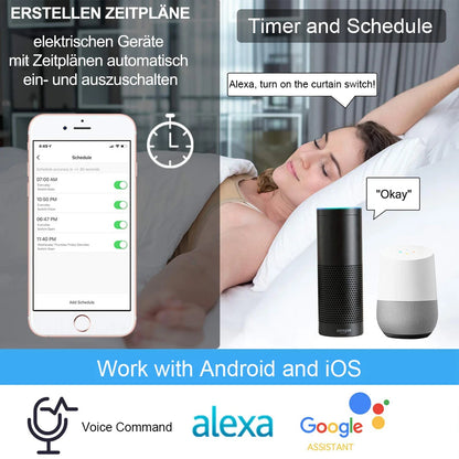 Smart WiFi Curtain Blinds Switch for Roller Shutter Electric Tubular Motor Google Home Alexa Echo Smart Home App Timer Profi-Group