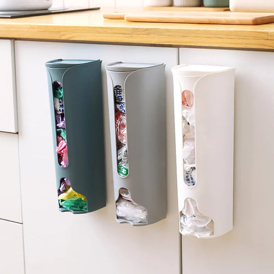 Kitchen Plastic Bag Holder Organizer Wall Hanging Garbage Bag Storage Box Bathroom Trash Bag Bucket Dispenser Kitchen Accessory - Profi-Group