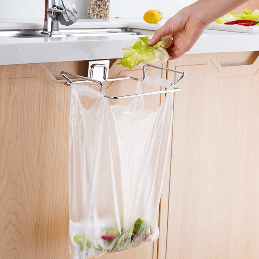 Kitchen Trash Rack Cabinet Door Garbage Bags Holder Stainless Steel Closet Garbage Storage Holder - Profi-Group