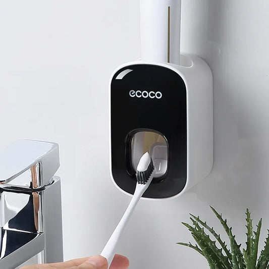 Automatic Toothpaste Dispenser Squeezers Toothpaste Tooth Dust-proof Toothbrush Holder Wall Mount Stand Bathroom Accessories Set - Profi-Group