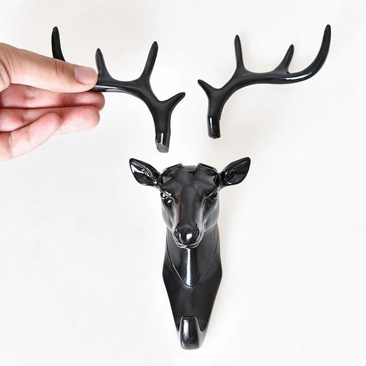 Wall Hanging Hook Vintage Deer Head Antlers for Hanging Clothes Hat Scarf Key Deer Horns Hanger Rack Wall Decoration - Profi-Group