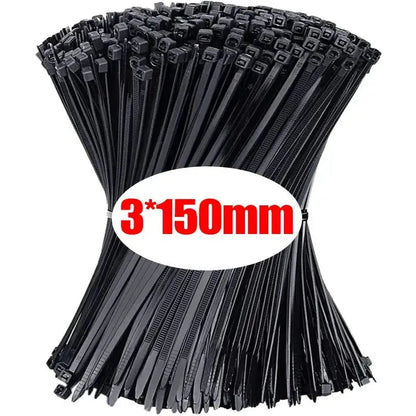 1000/100Pcs Nylon Cable Ties Self-locking Cord Ties Straps Adjustable Cables Fastening Loop Home Office Wire Zip Ties Wholesale Profi-Group