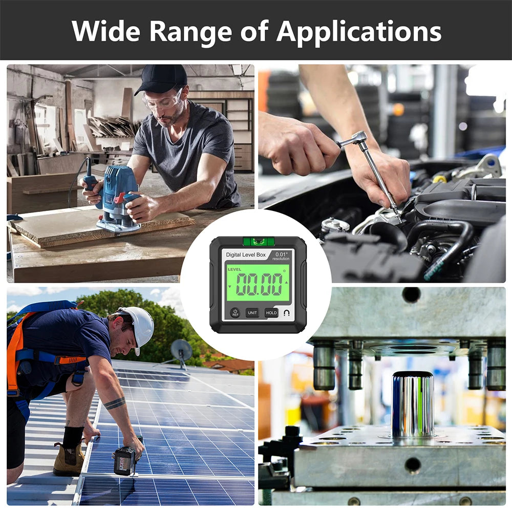 Digital Angle Gauge Magnetic Protractor Inclinometer Level Angle Finder Angle Cube Level Box With Magnes And Backlight Profi-Group