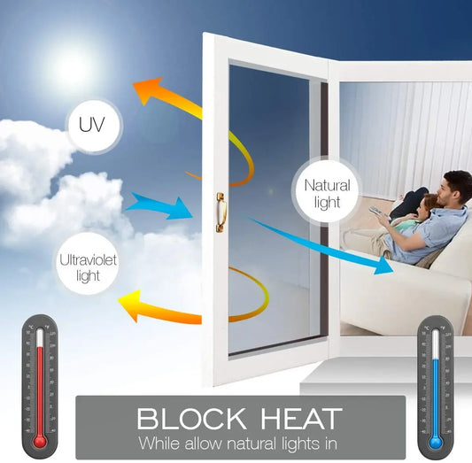 Multi-size One Way Mirror Window Film Privacy Sun Blocking Glass Sticker Heat Control Reflective Film Self Adhesive Window Tint - Profi-Group