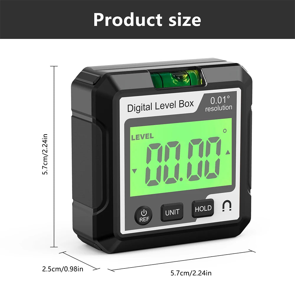 Digital Angle Gauge Magnetic Protractor Inclinometer Level Angle Finder Angle Cube Level Box With Magnes And Backlight Profi-Group