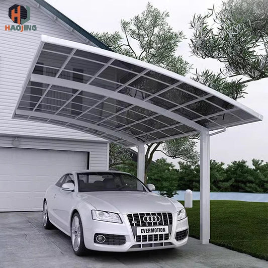 Luxurious Customized Aluminum gazebo carport 2 car exterior  3x6 outdoor metal canopy polycarbonate shed white garage Parking Profi-Group