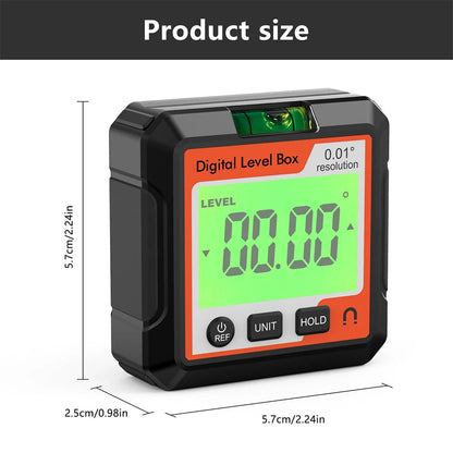 Digital Angle Gauge Magnetic Protractor Inclinometer Level Angle Finder Angle Cube Level Box With Magnes And Backlight Profi-Group