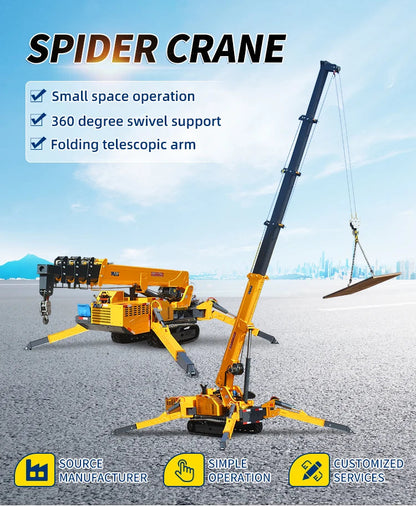 Spider Crane 1T 3T 5T Electric Mini Spider Crane Hydraulic Telescopic Boom Crawler Lifting Equipment for Building Industrial Use Profi-Group