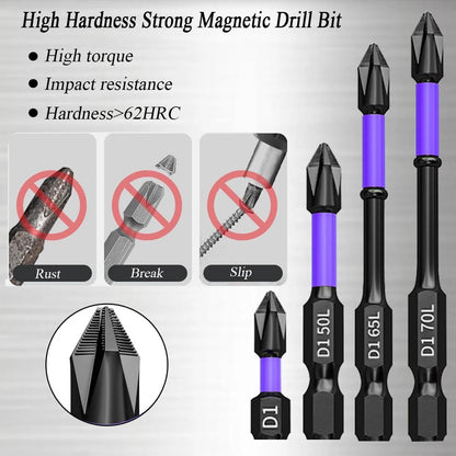 6/12 Pcs Magnetic Screwdriver Bits Non-slip Shockproof Phillips Impact Bits Hex Shank Alloy Steel Bits Suitable for Power Tools Profi-Group