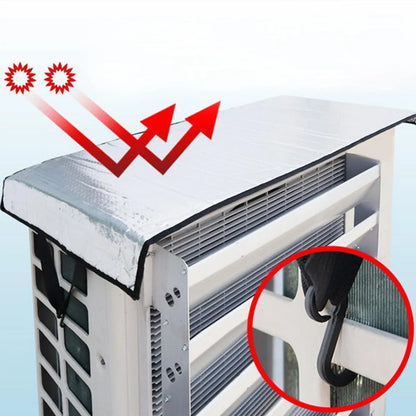 1x Air Conditioner Cover Aluminum Foil Weather Waterproof Sunshade Air Conditioner Outer Cover for Outside Unit Outdoor
