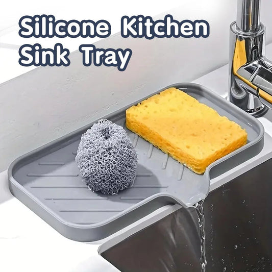 Silicone Faucet Mat Kitchen Sink Tray Soap Dispenser Sponge Drain Pad Sink SplashDrying Mat Countertop Storage Tray SoapTray Profi-Group