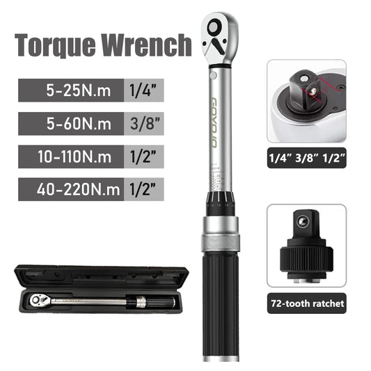 1/4” 3/8” 1/2” Square Drive Torque Wrench 40-220N.m - Profi-Group
