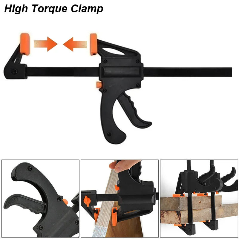 Woodworking Clamp F Hard Quick Release Ratchet Speed Squeeze Clip Kit Long Carpenter Set Nylon Gadget Work Bar Hand Tool 4inch Profi-Group
