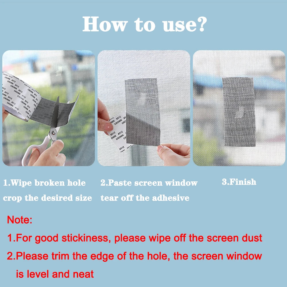 1ps Easy-to-Apply Waterproof Window Screen Repair Tape – Keep Mosquitoes Out with Our Anti-Insect, Self-Adhesive Mesh Patch Profi-Group