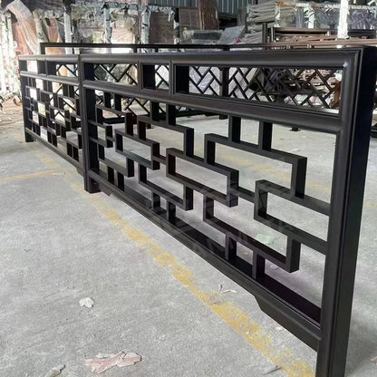 Chinese antique aluminum alloy balcony guardrail aluminum art villa terrace