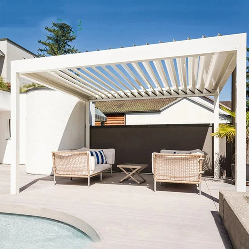 Large Waterproof Aluminum Pergola Gazebo for Outdoor BBQ & Commercial Use Heavy Duty Electric Rain Proof Arch Bridge Profi-Group