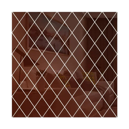3D Diamond Shaped Acrylic Wall Mirror DIY Self-Adhesive Diamond Mirror Wall Sticker Office Living Room Art Home Decoration Profi-Group