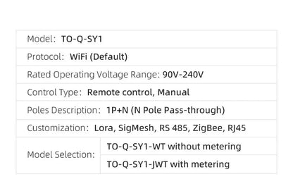 TUYA WIFI Smart Circuit Breaker Power Metering 1P 63A DIN Rail for Smart Home wireless Remote Control Smart Switch by APP TONGOU Profi-Group