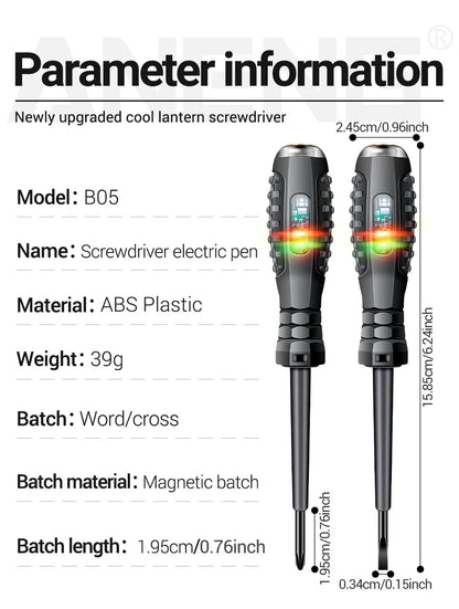 Multifunctional Electrician Test Screwdriver AC Non-contact Induction Test Pen Voltage Tester 70-600V Red Green Induction Lights Profi-Group