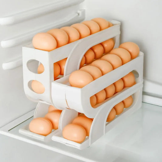 Large Capacity Automatic Egg Roller Household Four Tier Refrigerator Egg Storage Box Space Saving Kitchen Dedicated - Profi-Group