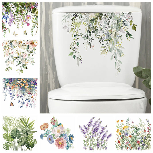Green Plant Leaves Bathroom Toilet Sticker WC - Profi-Group