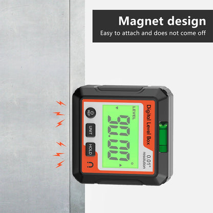 Digital Angle Gauge Magnetic Protractor Inclinometer Level Angle Finder Angle Cube Level Box With Magnes And Backlight Profi-Group