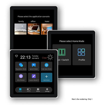 "lalya' Smart Home Multiple Zigbee Smart Home Control Panel 4 Inch Switch Panel In-Wall Touchscreen Control for Home-EUplug