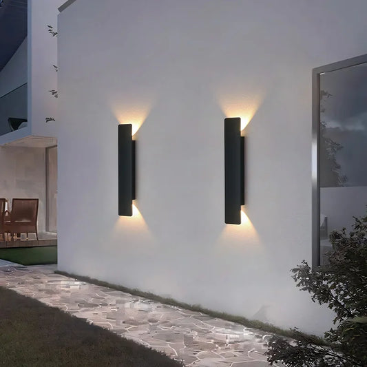 Outdoor Waterproof Wall Lamps Strip Aluminum Wall Lights 18W LED Black Wall Lamp Bedroom Exterior Outdoor Lighting Fixtures - Profi-Group