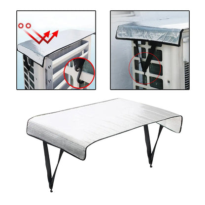 1x Air Conditioner Cover Aluminum Foil Weather Waterproof Sunshade Air Conditioner Outer Cover for Outside Unit Outdoor