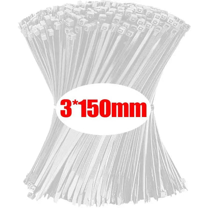 1000/100Pcs Nylon Cable Ties Self-locking Cord Ties Straps Adjustable Cables Fastening Loop Home Office Wire Zip Ties Wholesale Profi-Group