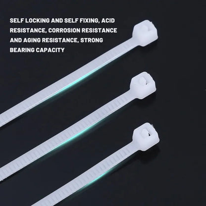 1000/100Pcs Nylon Cable Ties Self-locking Cord Ties Straps Adjustable Cables Fastening Loop Home Office Wire Zip Ties Wholesale Profi-Group