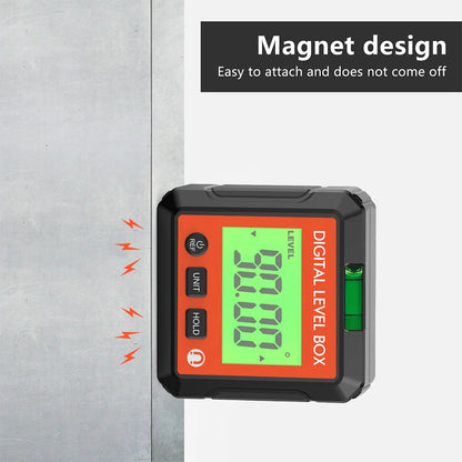 Digital Angle Gauge Magnetic Protractor Inclinometer Level Angle Finder Angle Cube Level Box With Magnes And Backlight Profi-Group